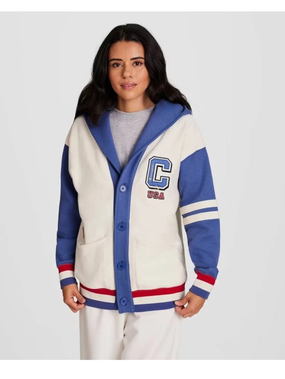 Champion Women Gold Medal Hooded Cardigan Size L